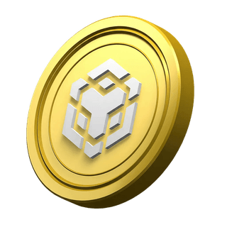 Decorative Binance BNB coin element in the statistics section on test prod platform